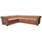 vidaXL Chesterfield Ecksofa 6-Sitzer Kunstleder Braun vidaXL Chesterfield Ecksofa 6-Sitzer Kunstleder Braun