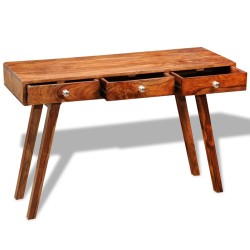 vidaXL Konsolentisch mit 3 Schubladen 76 cm Massivholz 