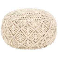 vidaXL Makramee Sitzpuff Handgefertigt 45 x 30 cm Baumwolle 