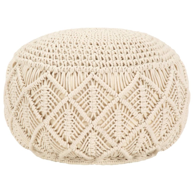 vidaXL Makramee Sitzpuff Handgefertigt 45 x 30 cm Baumwolle vidaXL Makramee Sitzpuff Handgefertigt 45 x 30 cm Baumwolle