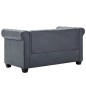 vidaXL Chesterfield-Sofa 2-Sitzer Kunstwildleder Grau vidaXL Chesterfield-Sofa 2-Sitzer Kunstwildleder Grau
