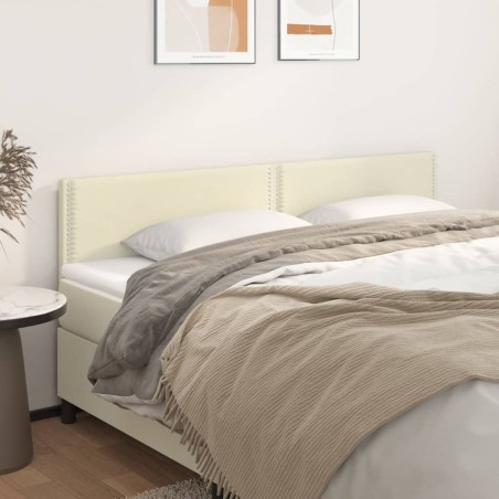 Kopfteile 2 Stk. Creme 90x5x78/88 cm Kunstleder