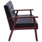 vidaXL 3-Sitzer-Sofa Schwarz Kunstleder vidaXL 3-Sitzer-Sofa Schwarz Kunstleder