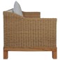 vidaXL 3-Sitzer-Sofa mit Polstern Natürliches Rattan vidaXL 3-Sitzer-Sofa mit Polstern Natürliches Rattan
