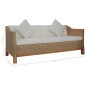 vidaXL 3-Sitzer-Sofa mit Polstern Natürliches Rattan vidaXL 3-Sitzer-Sofa mit Polstern Natürliches Rattan