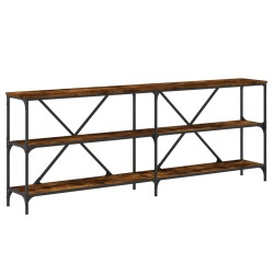 vidaXL Konsolentisch Räuchereiche 200x30x75 cm Holzwerkstoff und Eisen