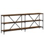 vidaXL Konsolentisch Räuchereiche 200x30x75 cm Holzwerkstoff und Eisen vidaXL Konsolentisch Räuchereiche 200x30x75 cm Holzwerkstoff und Eisen