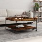 vidaXL Couchtisch Räuchereiche 80x80x45 cm Holzwerkstoff und Eisen vidaXL Couchtisch Räuchereiche 80x80x45 cm Holzwerkstoff und Eisen