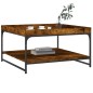 vidaXL Couchtisch Räuchereiche 80x80x45 cm Holzwerkstoff und Eisen vidaXL Couchtisch Räuchereiche 80x80x45 cm Holzwerkstoff und Eisen