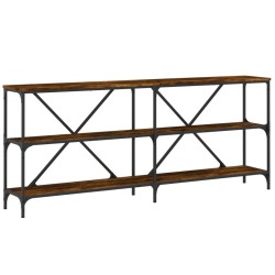 vidaXL Konsolentisch Räuchereiche 180x30x75 cm Holzwerkstoff und Eisen