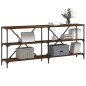 vidaXL Konsolentisch Räuchereiche 180x30x75 cm Holzwerkstoff und Eisen vidaXL Konsolentisch Räuchereiche 180x30x75 cm Holzwerkstoff und Eisen