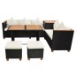 vidaXL 7-tlg. Garten-Lounge-Set mit Auflagen Poly Rattan Schwarz vidaXL 7-tlg. Garten-Lounge-Set mit Auflagen Poly Rattan Schwarz