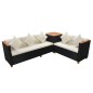 vidaXL 7-tlg. Garten-Lounge-Set mit Auflagen Poly Rattan Schwarz vidaXL 7-tlg. Garten-Lounge-Set mit Auflagen Poly Rattan Schwarz