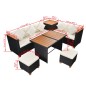vidaXL 7-tlg. Garten-Lounge-Set mit Auflagen Poly Rattan Schwarz vidaXL 7-tlg. Garten-Lounge-Set mit Auflagen Poly Rattan Schwarz
