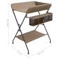 vidaXL Wickeltisch Taupe Eisen vidaXL Wickeltisch Taupe Eisen