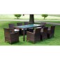 vidaXL 9-tlg. Garten-Essgruppe mit Auflagen Poly Rattan Braun vidaXL 9-tlg. Garten-Essgruppe mit Auflagen Poly Rattan Braun