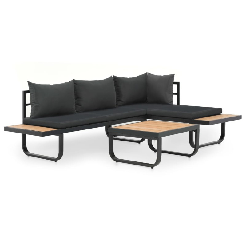 vidaXL 2-tlg. Garten-Ecksofa-Set mit Auflagen Aluminium WPC vidaXL 2-tlg. Garten-Ecksofa-Set mit Auflagen Aluminium WPC