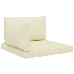 vidaXL Palettensofa-Auflagen 3 Stk. Creme Stoff