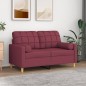 vidaXL 2-Sitzer-Sofa mit Zierkissen Weinrot 120 cm Stoff vidaXL 2-Sitzer-Sofa mit Zierkissen Weinrot 120 cm Stoff