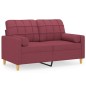 vidaXL 2-Sitzer-Sofa mit Zierkissen Weinrot 120 cm Stoff vidaXL 2-Sitzer-Sofa mit Zierkissen Weinrot 120 cm Stoff