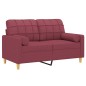 vidaXL 2-Sitzer-Sofa mit Zierkissen Weinrot 120 cm Stoff vidaXL 2-Sitzer-Sofa mit Zierkissen Weinrot 120 cm Stoff
