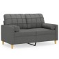vidaXL 2-Sitzer-Sofa mit Zierkissen Dunkelgrau 120 cm Stoff vidaXL 2-Sitzer-Sofa mit Zierkissen Dunkelgrau 120 cm Stoff