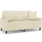 vidaXL 2-Sitzer-Sofa mit Zierkissen Creme 140 cm Kunstleder vidaXL 2-Sitzer-Sofa mit Zierkissen Creme 140 cm Kunstleder