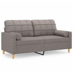 vidaXL 2-Sitzer-Sofa mit Zierkissen Taupe 140 cm Stoff