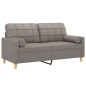 vidaXL 2-Sitzer-Sofa mit Zierkissen Taupe 140 cm Stoff vidaXL 2-Sitzer-Sofa mit Zierkissen Taupe 140 cm Stoff