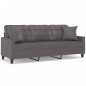 vidaXL 3-Sitzer-Sofa mit Zierkissen Grau 180 cm Kunstleder vidaXL 3-Sitzer-Sofa mit Zierkissen Grau 180 cm Kunstleder