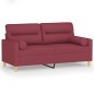vidaXL 2-Sitzer-Sofa mit Zierkissen Weinrot 140 cm Stoff vidaXL 2-Sitzer-Sofa mit Zierkissen Weinrot 140 cm Stoff