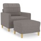 vidaXL Sessel mit Hocker Taupe 60 cm Stoff vidaXL Sessel mit Hocker Taupe 60 cm Stoff