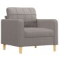 vidaXL Sessel mit Hocker Taupe 60 cm Stoff vidaXL Sessel mit Hocker Taupe 60 cm Stoff
