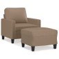 vidaXL Sessel mit Hocker Cappuccino-Braun 60 cm Kunstleder vidaXL Sessel mit Hocker Cappuccino-Braun 60 cm Kunstleder