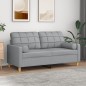 vidaXL 2-Sitzer-Sofa mit Zierkissen Hellgrau 140 cm Stoff vidaXL 2-Sitzer-Sofa mit Zierkissen Hellgrau 140 cm Stoff