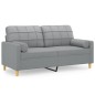vidaXL 2-Sitzer-Sofa mit Zierkissen Hellgrau 140 cm Stoff vidaXL 2-Sitzer-Sofa mit Zierkissen Hellgrau 140 cm Stoff
