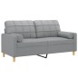vidaXL 2-Sitzer-Sofa mit Zierkissen Hellgrau 140 cm Stoff vidaXL 2-Sitzer-Sofa mit Zierkissen Hellgrau 140 cm Stoff