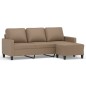 vidaXL 3-Sitzer-Sofa mit Hocker Cappuccino-Braun 180 cm Kunstleder vidaXL 3-Sitzer-Sofa mit Hocker Cappuccino-Braun 180 cm Kunstleder
