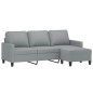 vidaXL 3-Sitzer-Sofa mit Hocker Hellgrau 180 cm Stoff vidaXL 3-Sitzer-Sofa mit Hocker Hellgrau 180 cm Stoff