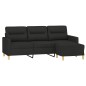 vidaXL 3-Sitzer-Sofa mit Hocker Schwarz 180 cm Stoff vidaXL 3-Sitzer-Sofa mit Hocker Schwarz 180 cm Stoff