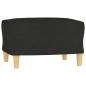 vidaXL 3-Sitzer-Sofa mit Hocker Schwarz 180 cm Stoff vidaXL 3-Sitzer-Sofa mit Hocker Schwarz 180 cm Stoff