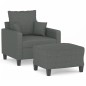 vidaXL Sessel mit Hocker Dunkelgrau 60 cm Stoff vidaXL Sessel mit Hocker Dunkelgrau 60 cm Stoff