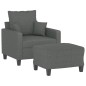 vidaXL Sessel mit Hocker Dunkelgrau 60 cm Stoff vidaXL Sessel mit Hocker Dunkelgrau 60 cm Stoff