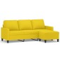 vidaXL 3-Sitzer-Sofa mit Hocker Hellgelb 180 cm Stoff vidaXL 3-Sitzer-Sofa mit Hocker Hellgelb 180 cm Stoff