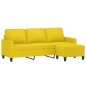 vidaXL 3-Sitzer-Sofa mit Hocker Hellgelb 180 cm Stoff vidaXL 3-Sitzer-Sofa mit Hocker Hellgelb 180 cm Stoff