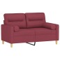 vidaXL 2-Sitzer-Sofa mit Zierkissen Weinrot 120 cm Stoff vidaXL 2-Sitzer-Sofa mit Zierkissen Weinrot 120 cm Stoff