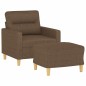 vidaXL Sessel mit Hocker Braun 60 cm Stoff vidaXL Sessel mit Hocker Braun 60 cm Stoff