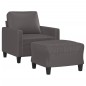 vidaXL Sessel mit Hocker Grau 60 cm Kunstleder vidaXL Sessel mit Hocker Grau 60 cm Kunstleder