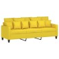 vidaXL 3-Sitzer-Sofa mit Hocker Hellgelb 180 cm Stoff vidaXL 3-Sitzer-Sofa mit Hocker Hellgelb 180 cm Stoff