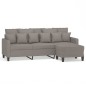 vidaXL 3-Sitzer-Sofa mit Hocker Taupe 180 cm Stoff vidaXL 3-Sitzer-Sofa mit Hocker Taupe 180 cm Stoff